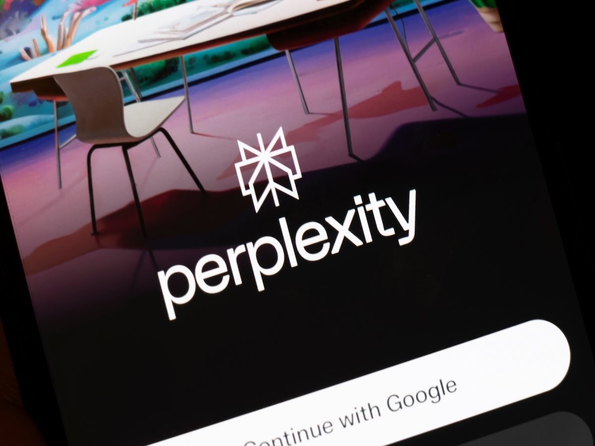 A close-up of a smartphone screen showcasing the Perplexity app logo