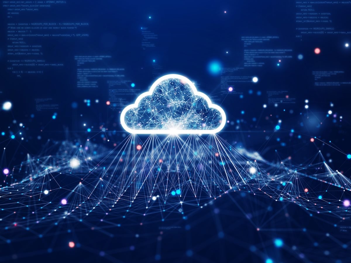 A digital cloud icon