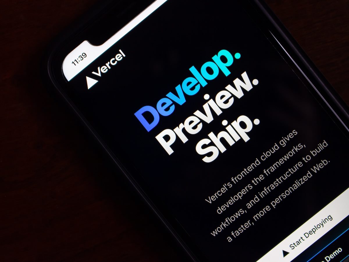 Vercel website on smartphone