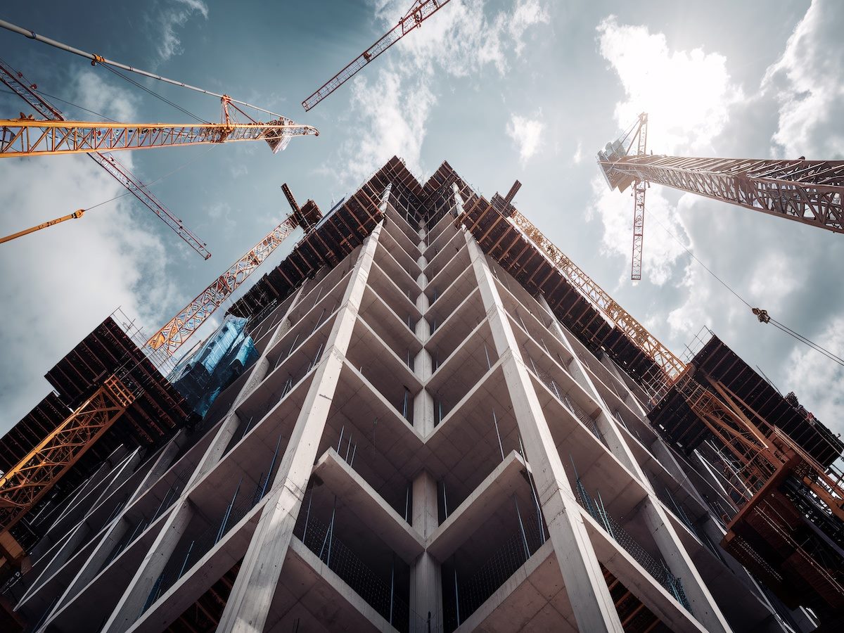 modern high-rise building under construction