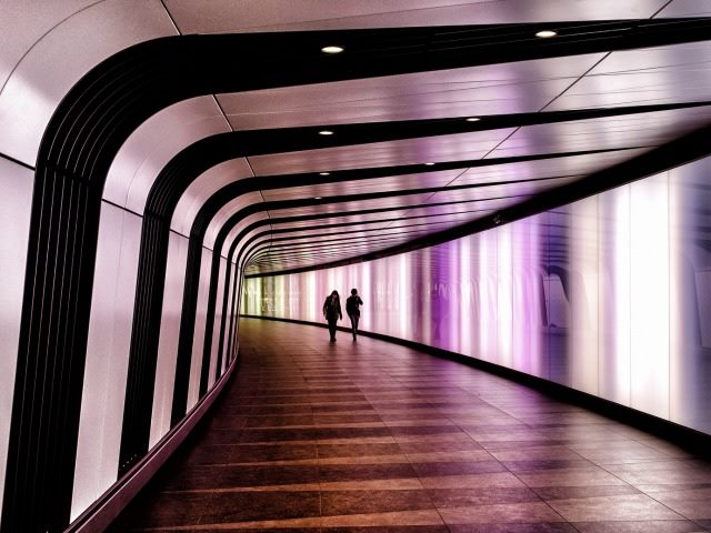 well lit hallway