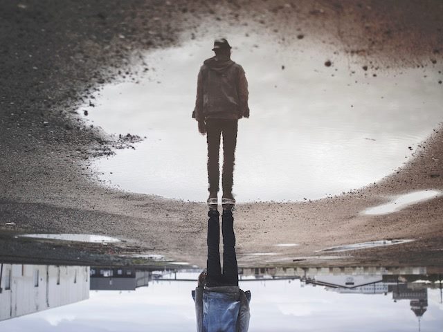 photograph of a reflection in a puddle
