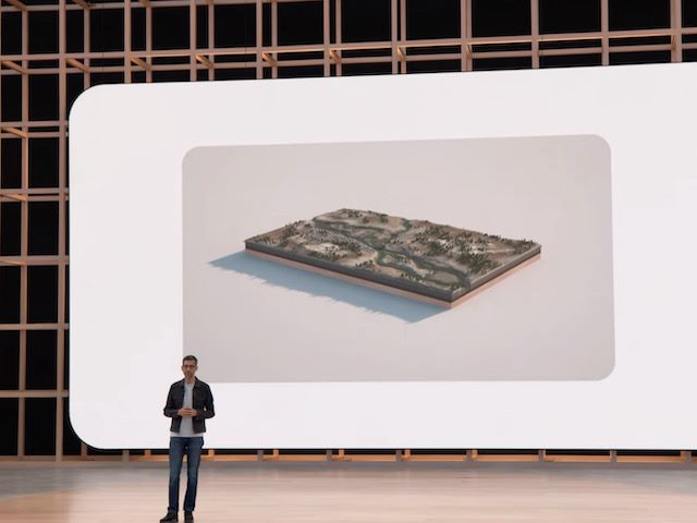 Alphabet CIO Sundar Pichai delivers the keynote at Google I/O 2022