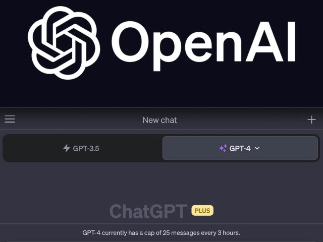screenshot of a new ChatGPT window & OpenAI logo