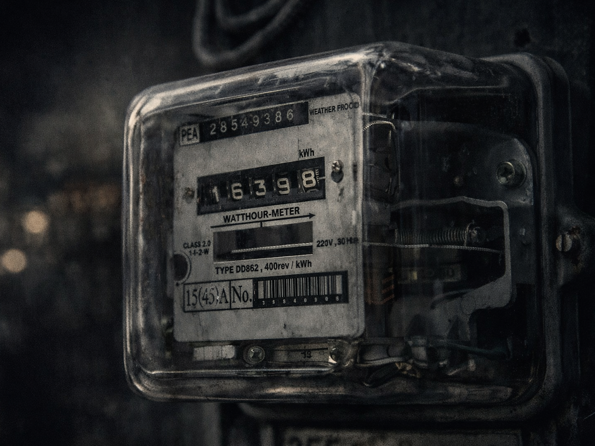 a utility meter outside