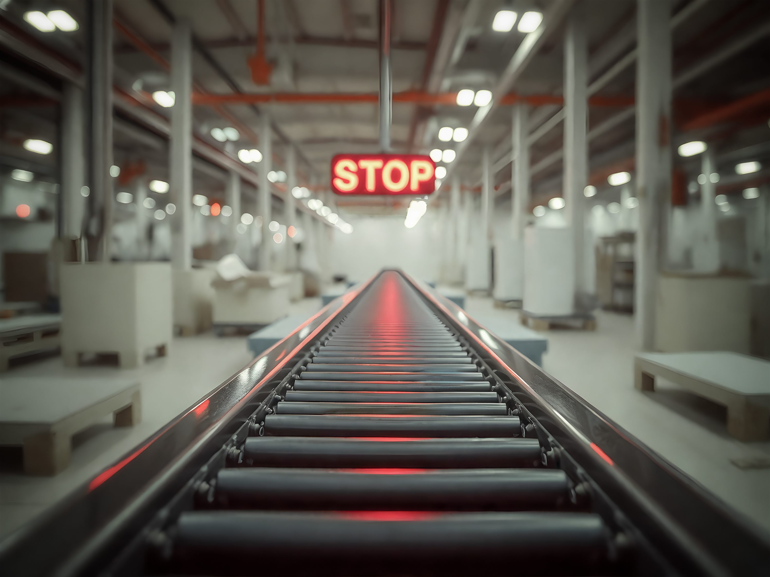 An Empty Factory's Conveyor Belt