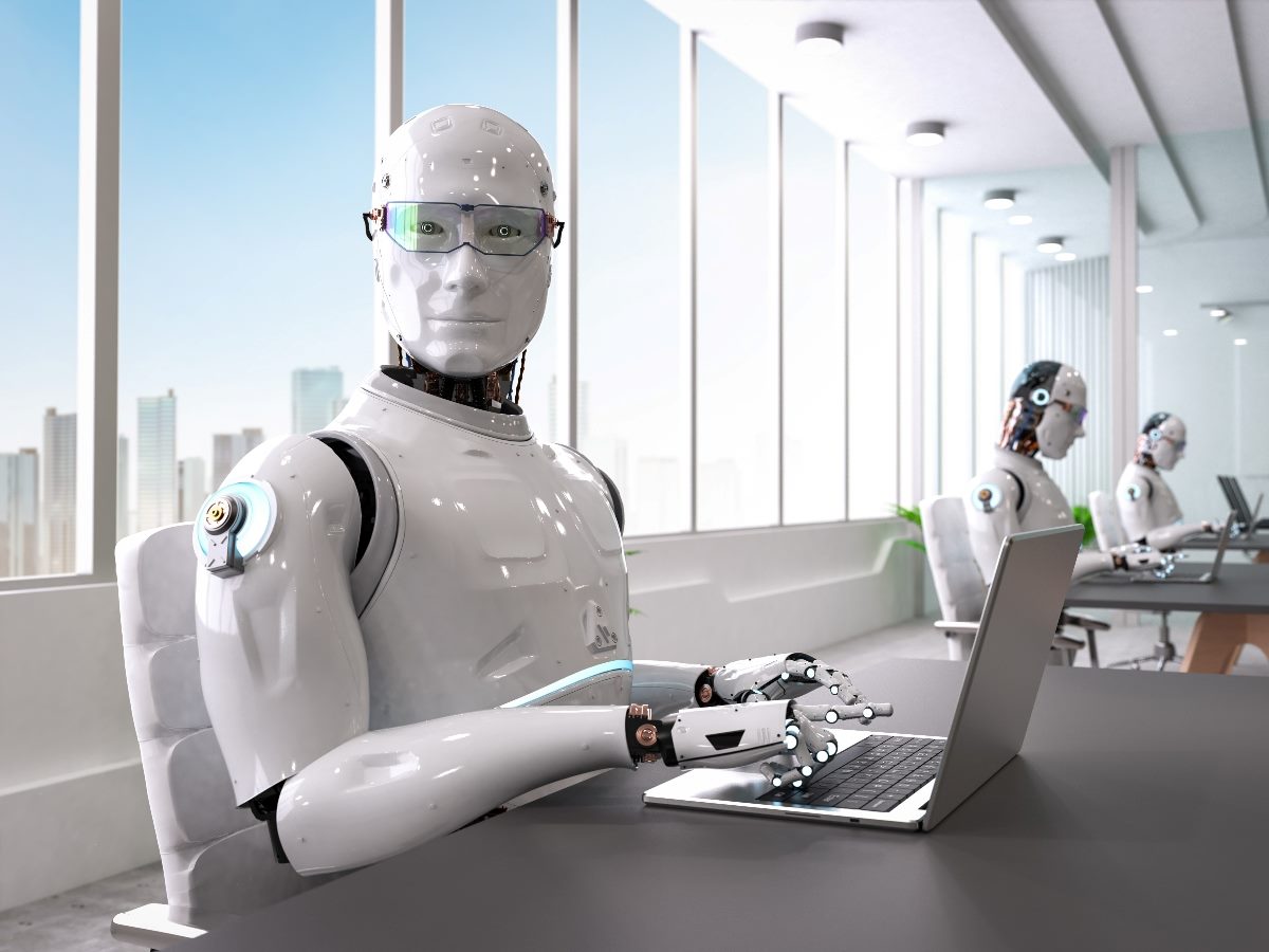 Ai robot work in smart office 