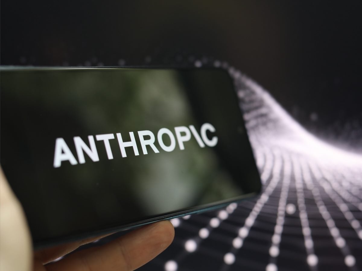 Anthropic AI logo is seen displayed on a smartphone screen