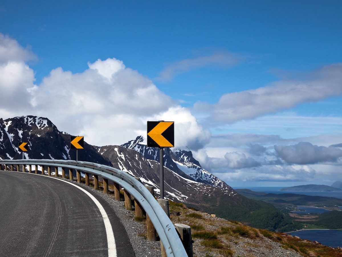 guardrail top of mountain, overpass 