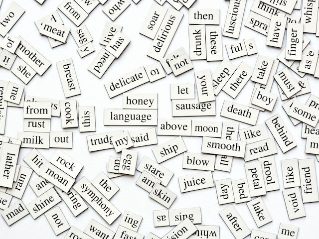 a collection of refrigerator magnets with words on each magnet
