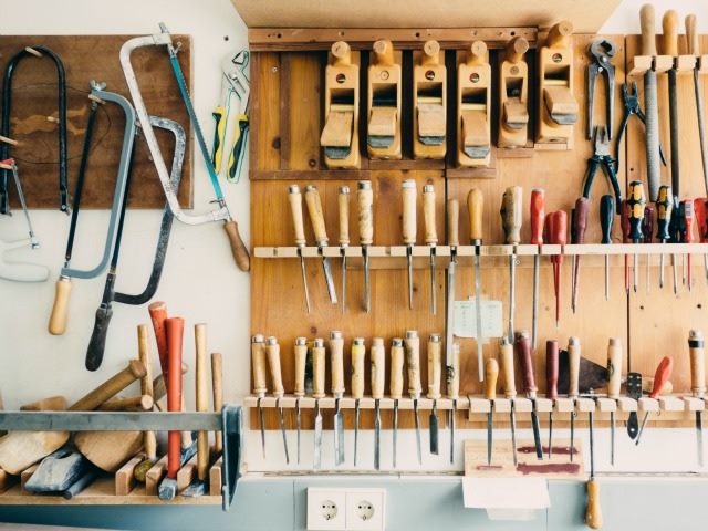 tools on a wall