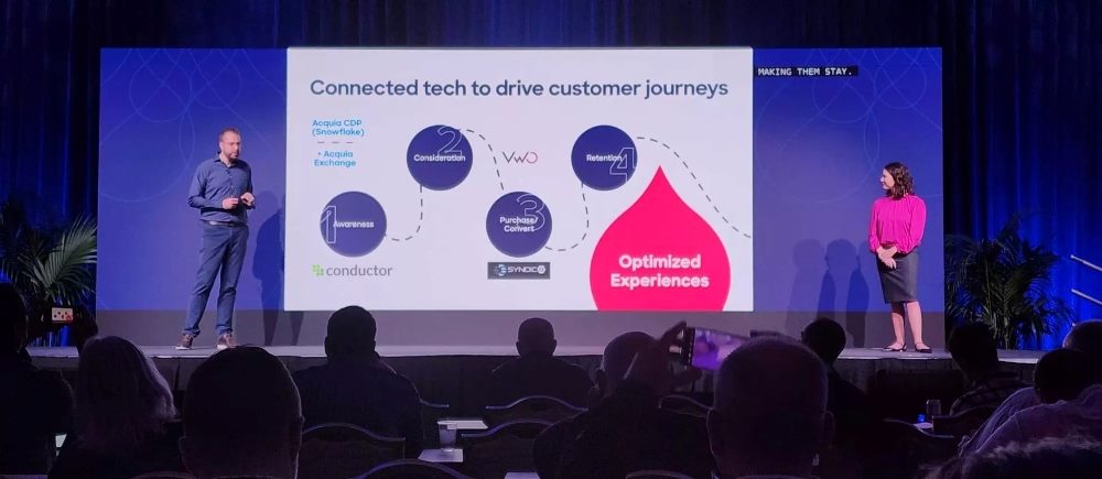 Dries Buytaert and Deanna Ballew describe how Acquia's partnerships impact various stages of the customer journey at Acquia Engage Boston 2023.