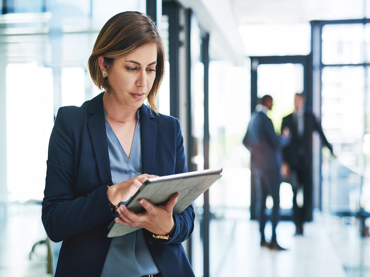 businesswoman using a digital tablet