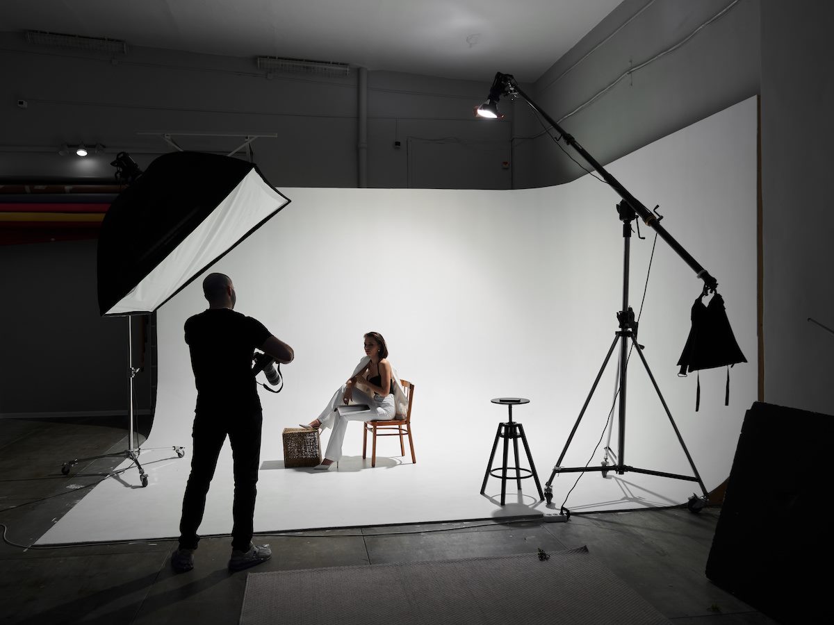 Fashion photography in a photo studio