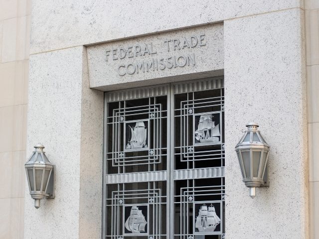 Washington, DC: One of the entrances to the Federal Trade Commission Building that serves as the headquarters of the Federal Trade Commission (FTC).