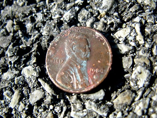 penny on ground
