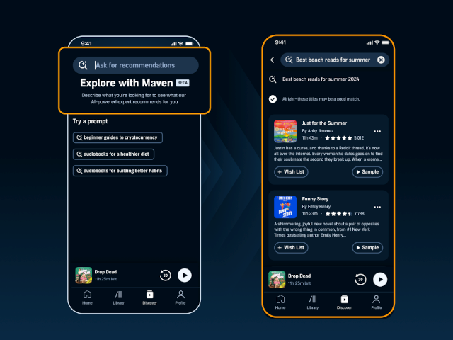 Audible AI search screenshot.