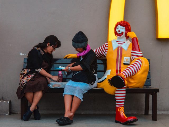 having lunch with Ronald McDonald