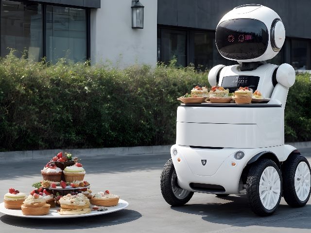 An autonomous service robot equipped with a display face serves a tempting array of desserts on a platter. You can be lured by AI, but you need a solid AI strategy.