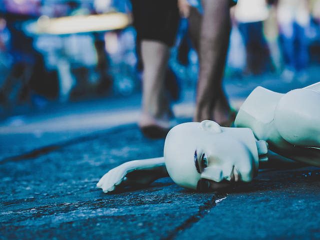 broken mannequin on the street